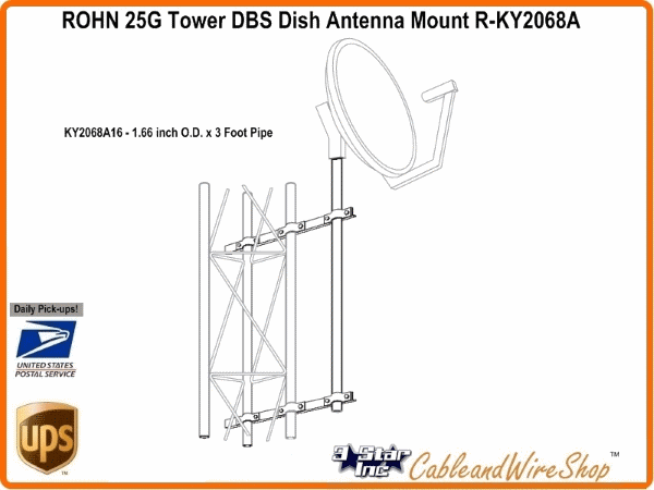 ROHN 25G Tower KY2068A16 Satellite Dish Antenna Mount 610074820550 